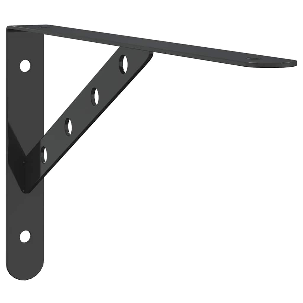 vidaXL Plankdragers 4 st 30x2,5x15,5 cm roestvrijstaal zwart