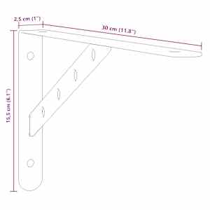 Policové držáky 4 ks 30 x 2,5 x 15,5 cm černé nerezová ocel - obrázek 12