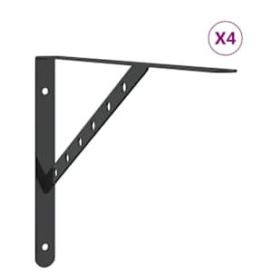 Policové držáky 4 ks 40 x 2,5 x 25 cm černé nerezová ocel - obrázek 2