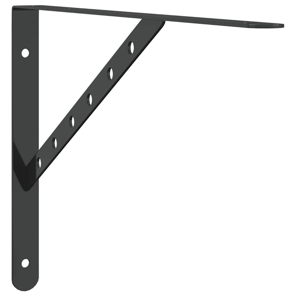 vidaXL Plankdragers 4 st 40x2,5x25 cm roestvrijstaal zwart