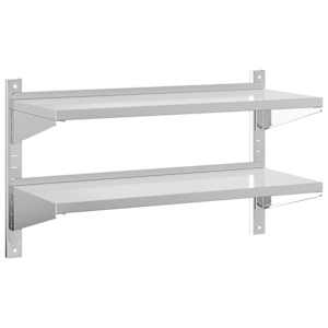 vidaXL 2-korruseline seinariiul 100x45x31 cm h&otilde;bedane roostevaba teras