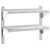 vidaXL 2-korruseline seinariiul 75x23,5x60cm h&otilde;bedane roostevaba teras