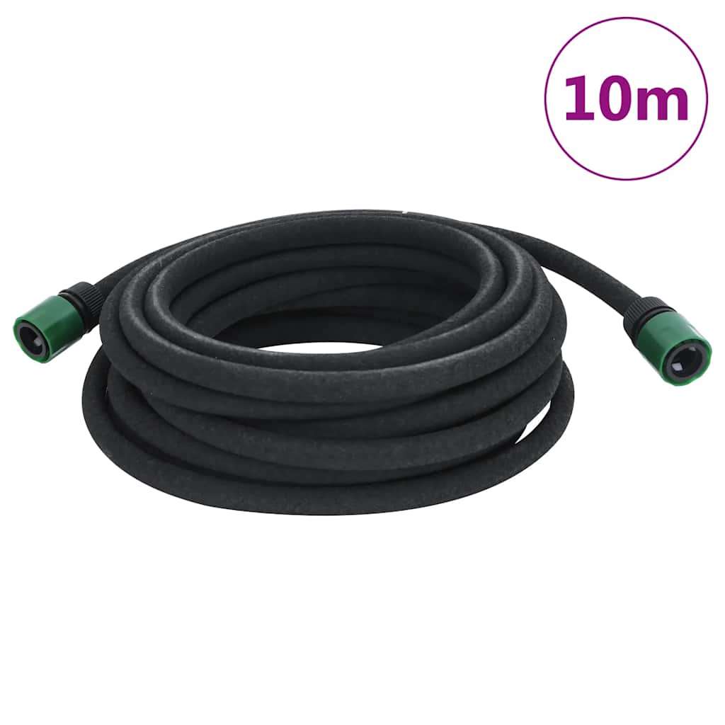 vidaXL Tropfschlauch Schwarz 0,6" 10 m Gummi