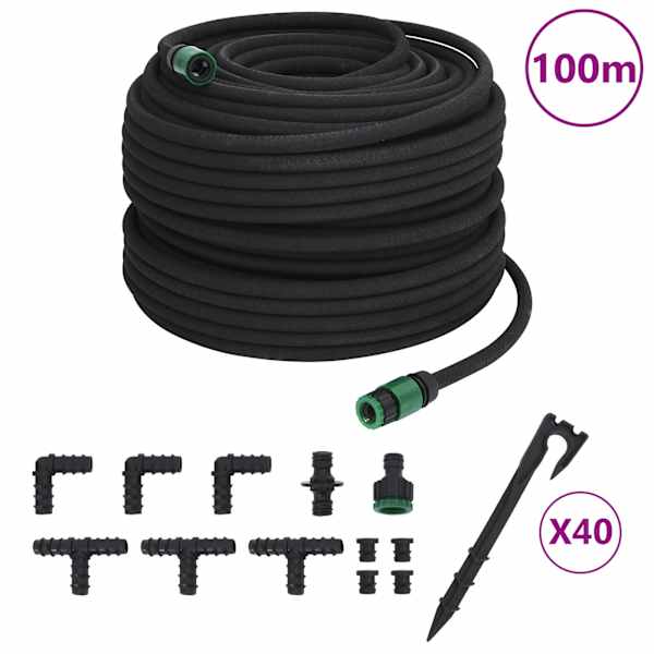 vidaXL aia kastmisvoolik, must, 0,6" 100 m, kumm