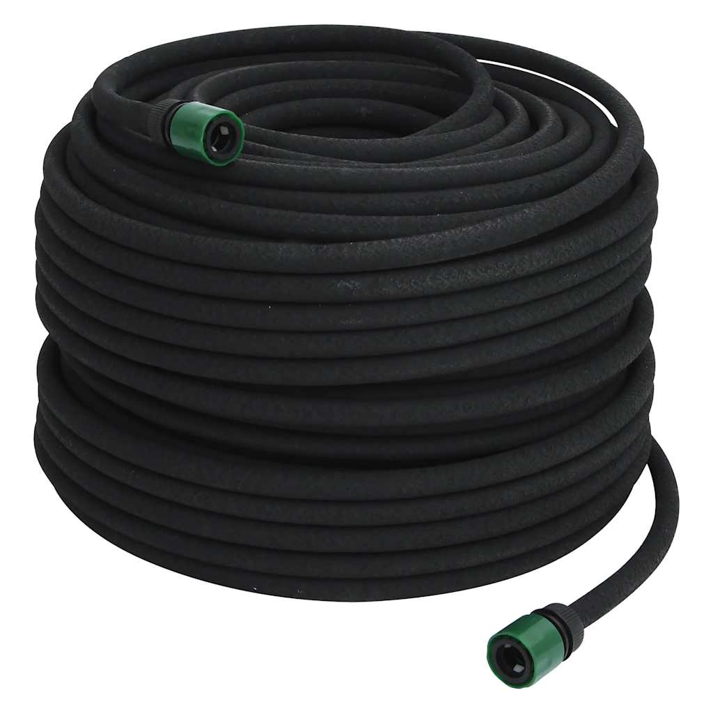 vidaXL Puutarhaletku musta 0,6" 100 m kumi
