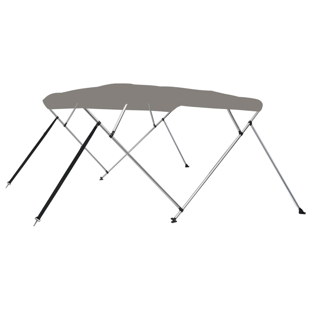 vidaXL Bimini stříška se 4 oblouky šedá 243x196x137 cm