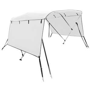 vidaXL 3 kaarega paadi varikatus k&uuml;lgseintega, 183x(137-152)x137 cm