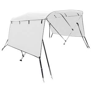 vidaXL 3 kaarega paadi varikatus k&uuml;lgseintega, 183x(154-167)x137 cm