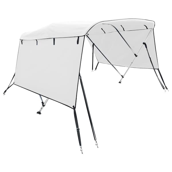 vidaXL 3 kaarega paadi varikatus k&uuml;lgseintega, 183x(154-167)x137 cm
