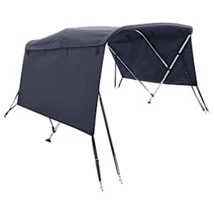 vidaXL 3 kaarega paadi varikatus k&uuml;lgseintega, 183x(154-167)x137 cm