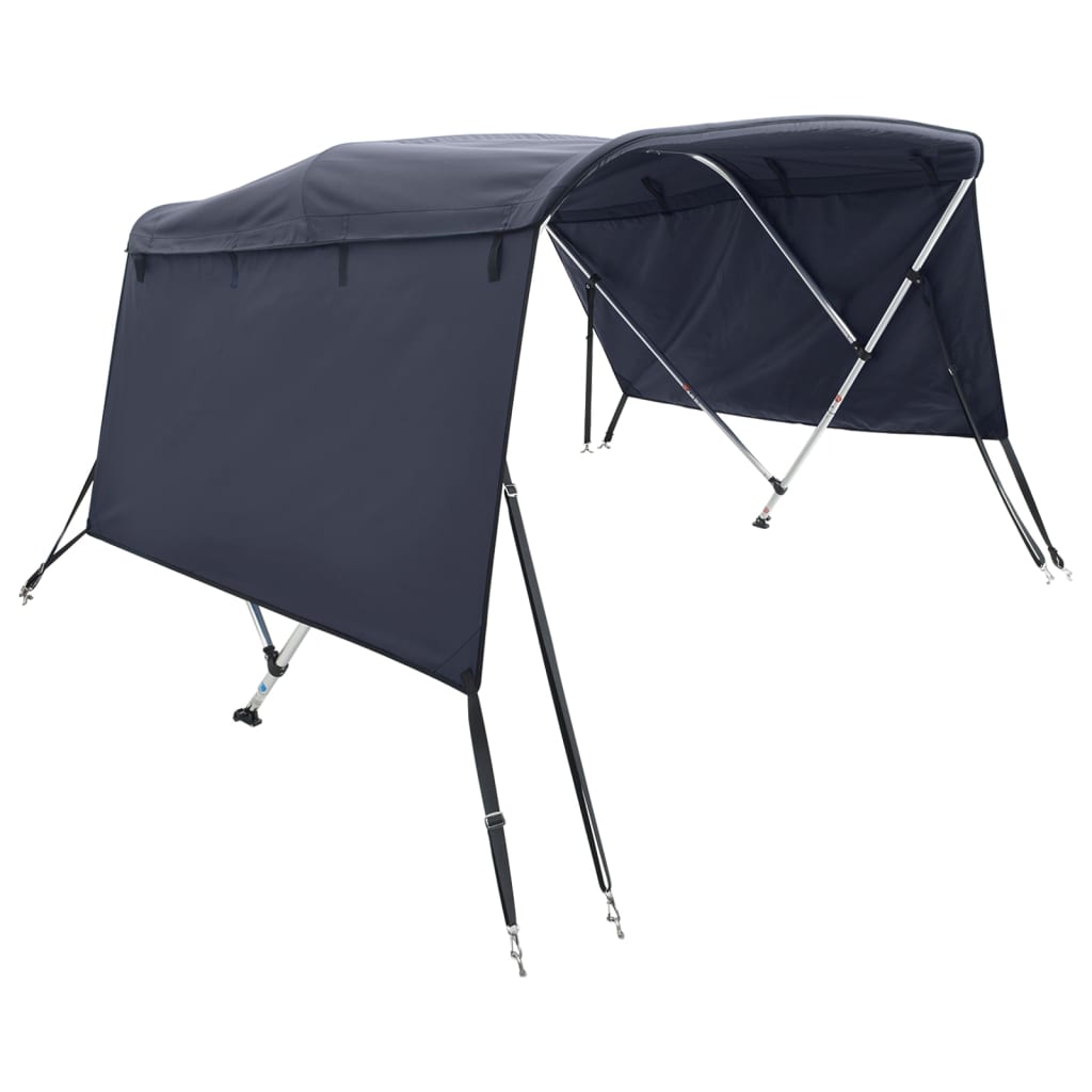 vidaXL Bimini stříška se 3 oblouky a bočnicemi 183x(170–182)x137 cm