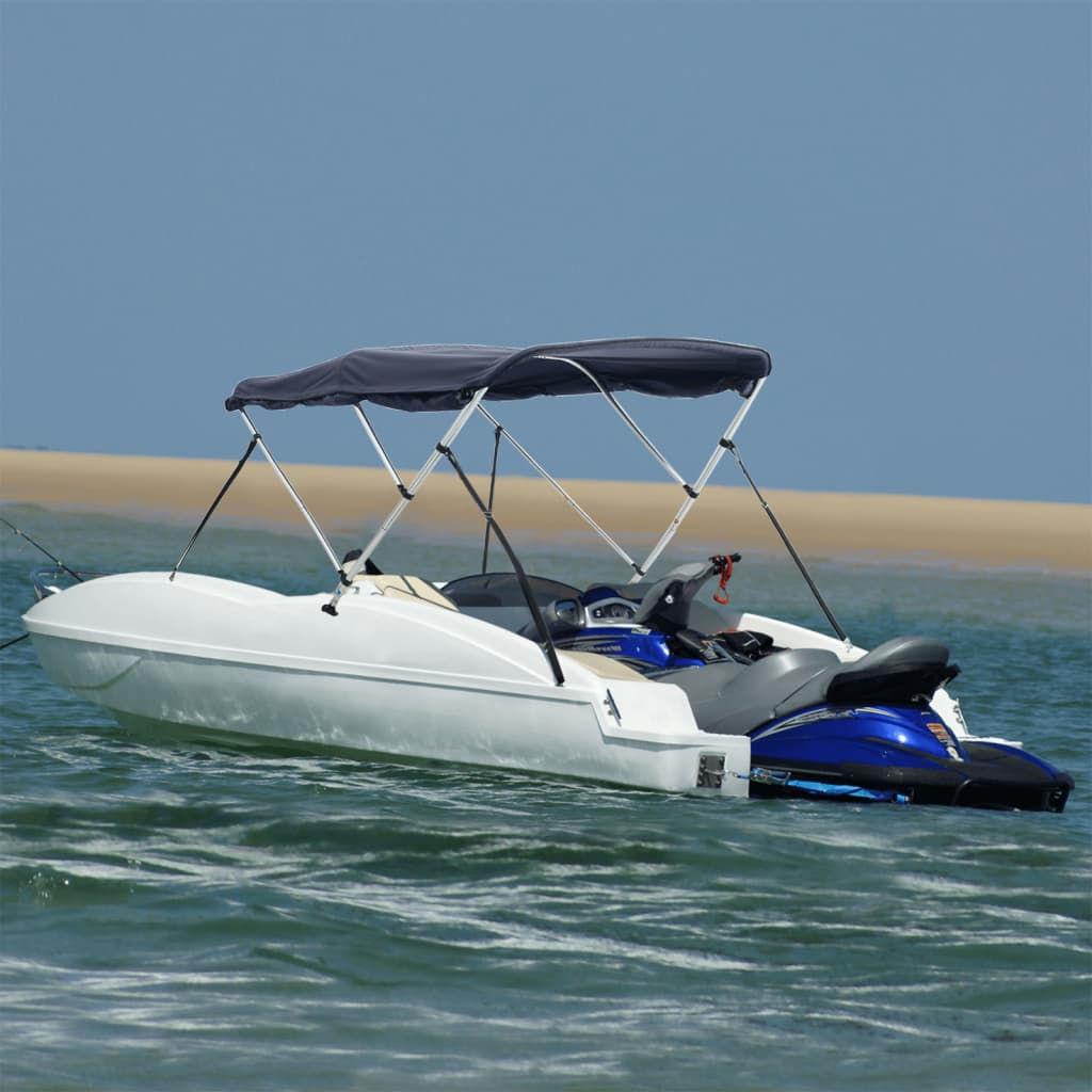 vidaXL Parasolar Bimini 3 arcuri, pereți laterali 183x(170-182)x137 cm