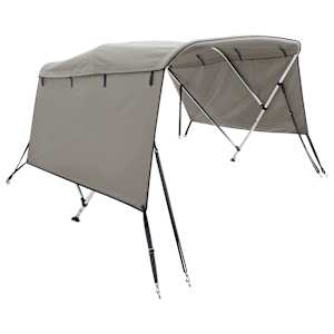 vidaXL 3 kaarega paadi varikatus k&uuml;lgseintega, 183x(154-167)x137 cm