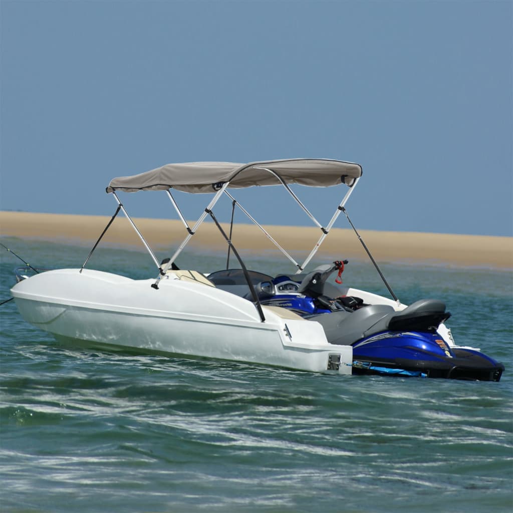 vidaXL Parasolar Bimini 3 arcuri, pereți laterali 183x(170-182)x137 cm