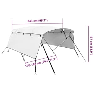 Bimini stříška se 4 oblouky a bočnicemi 243x(170–182)x137 cm - obrázek 12