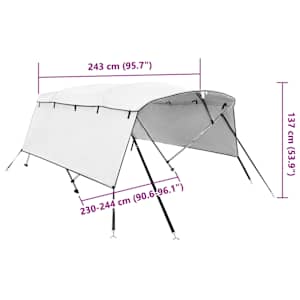 Bimini stříška se 4 oblouky a bočnicemi 243x(230–244)x137 cm - obrázek 12