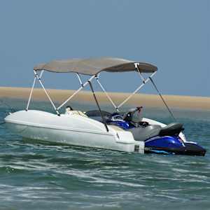Bimini stříška se 4 oblouky a bočnicemi 243x(230–244)x137 cm