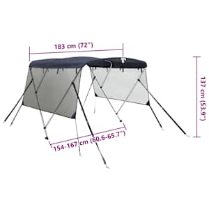 Bimini stříška se 3 oblouky a bočnicemi 183x(154–167)x137 cm - obrázek 12
