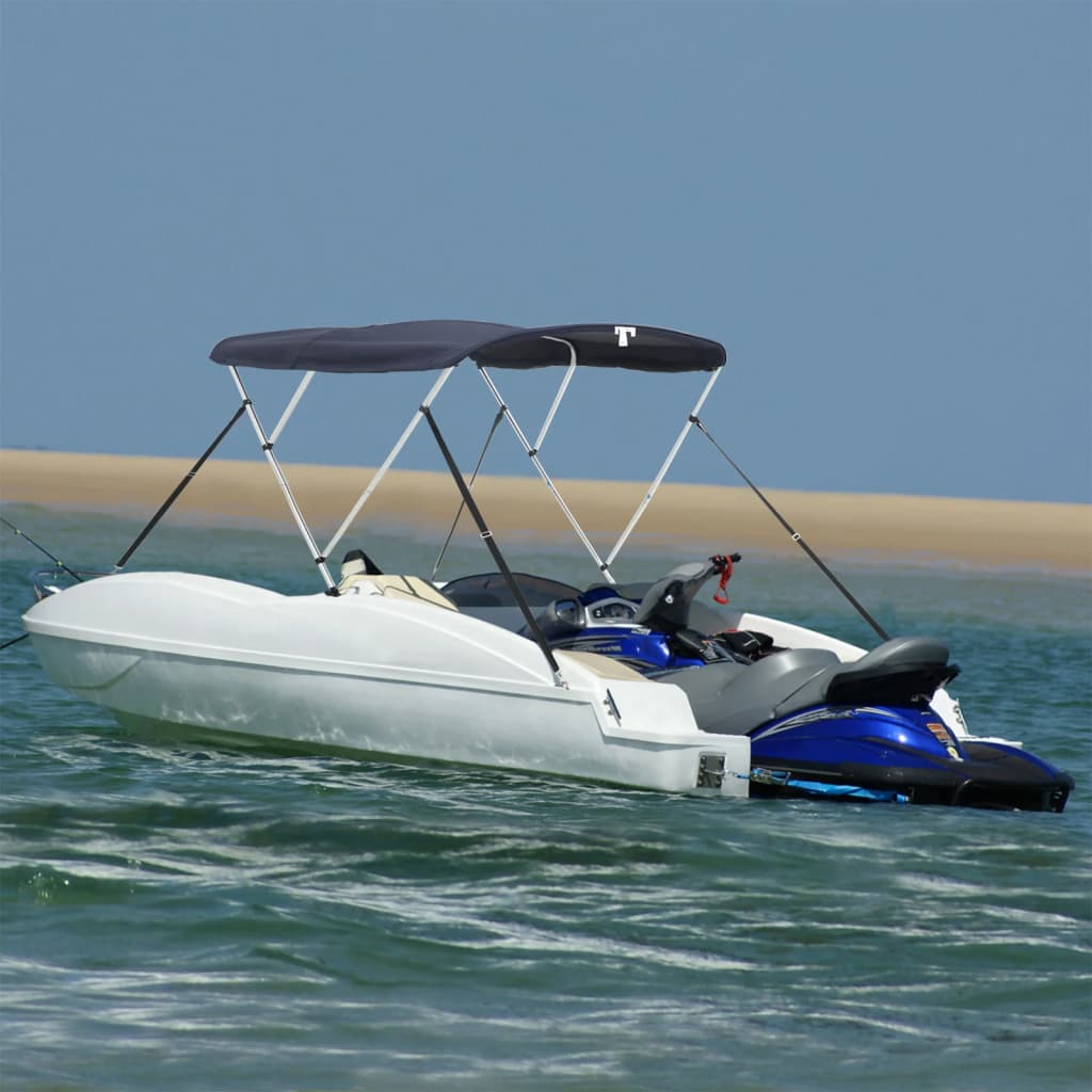 vidaXL Parasolar Bimini 3 arcuri pereți din plasă 183x(170-182)x137 cm