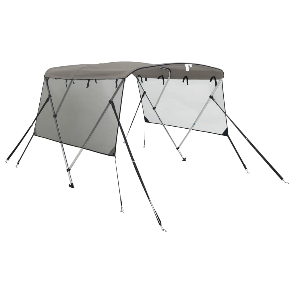 vidaXL Bimini stříška se 3 oblouky a bočnicemi 183x(154–167)x137 cm