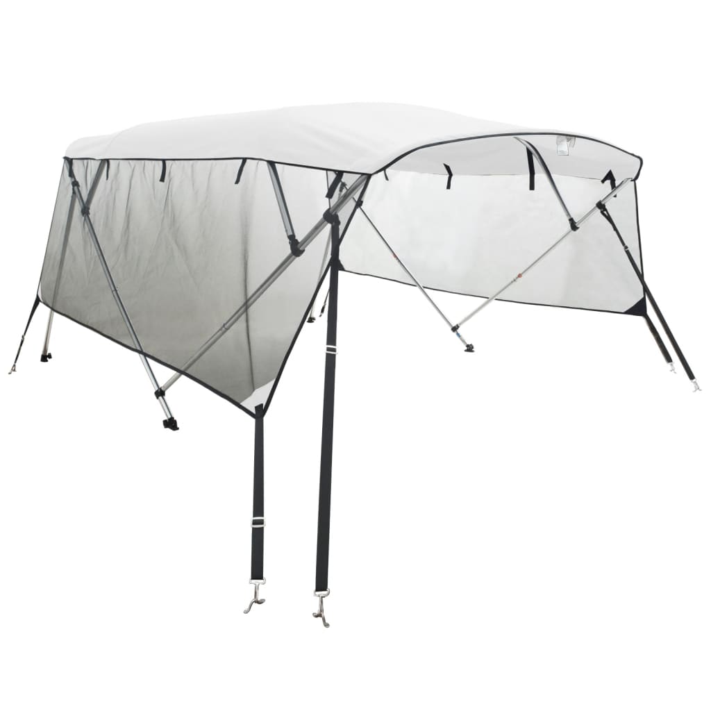 vidaXL Bimini stříška se 4 oblouky a bočnicemi 243x(200–213)x137 cm