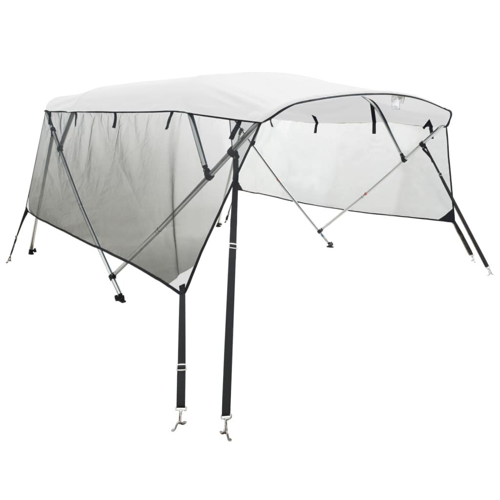 vidaXL Bimini stříška se 4 oblouky a bočnicemi 243x(230–244)x137 cm