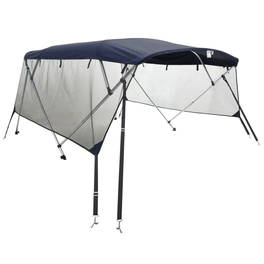 vidaXL Bimini stříška se 4 oblouky a bočnicemi 243x(170–182)x137 cm