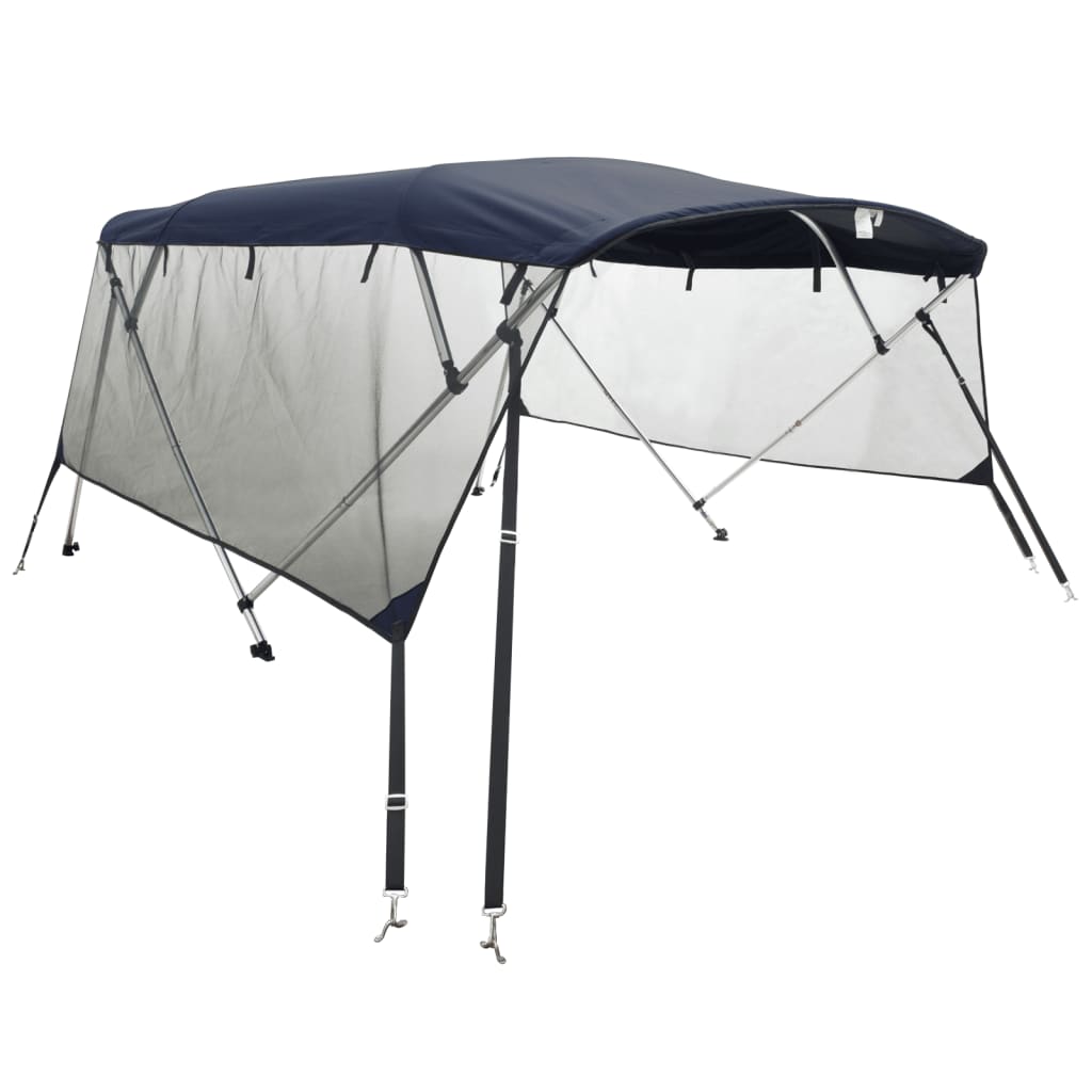 vidaXL Bimini stříška se 4 oblouky a bočnicemi 243x(185–198)x137 cm