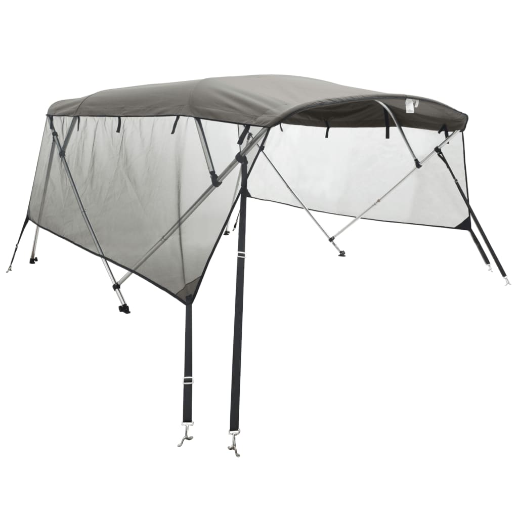 vidaXL Bimini stříška se 4 oblouky a bočnicemi 243x(200–213)x137 cm