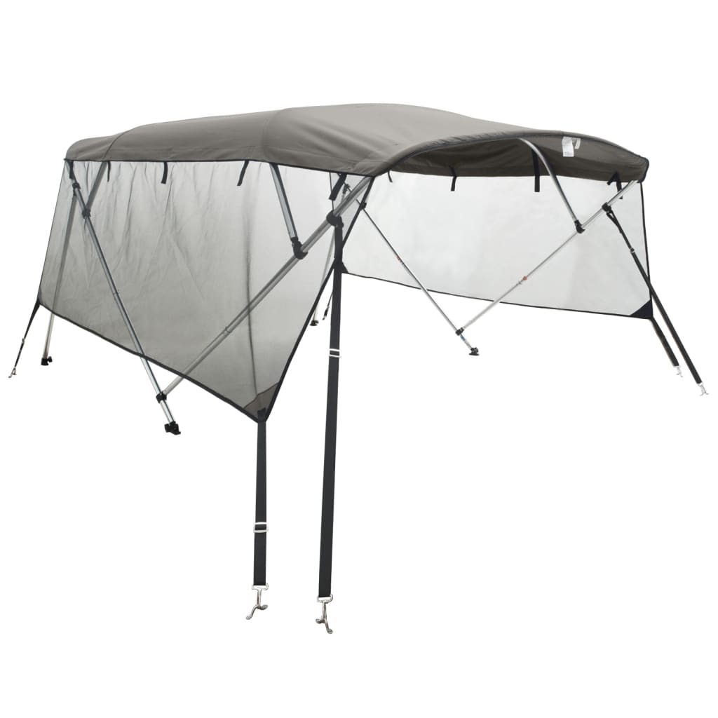 vidaXL Bimini stříška se 4 oblouky a bočnicemi 243x(230–244)x137 cm