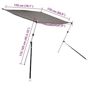 Nástavec na t-top stříšku antracitový 170x208x(115-183) cm - obrázek 7