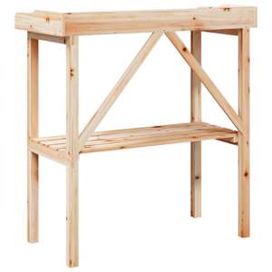 Přesazovací stůl s policí 78x38x82,5 cm masivní jedlové dřevo - obrázek 6