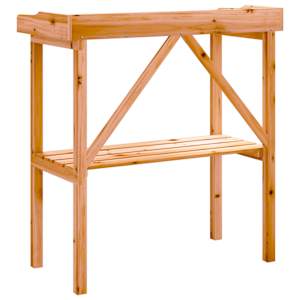 Přesazovací stůl s policí hnědý 78 x 38 x 82,5 cm masivní jedle - obrázek 6