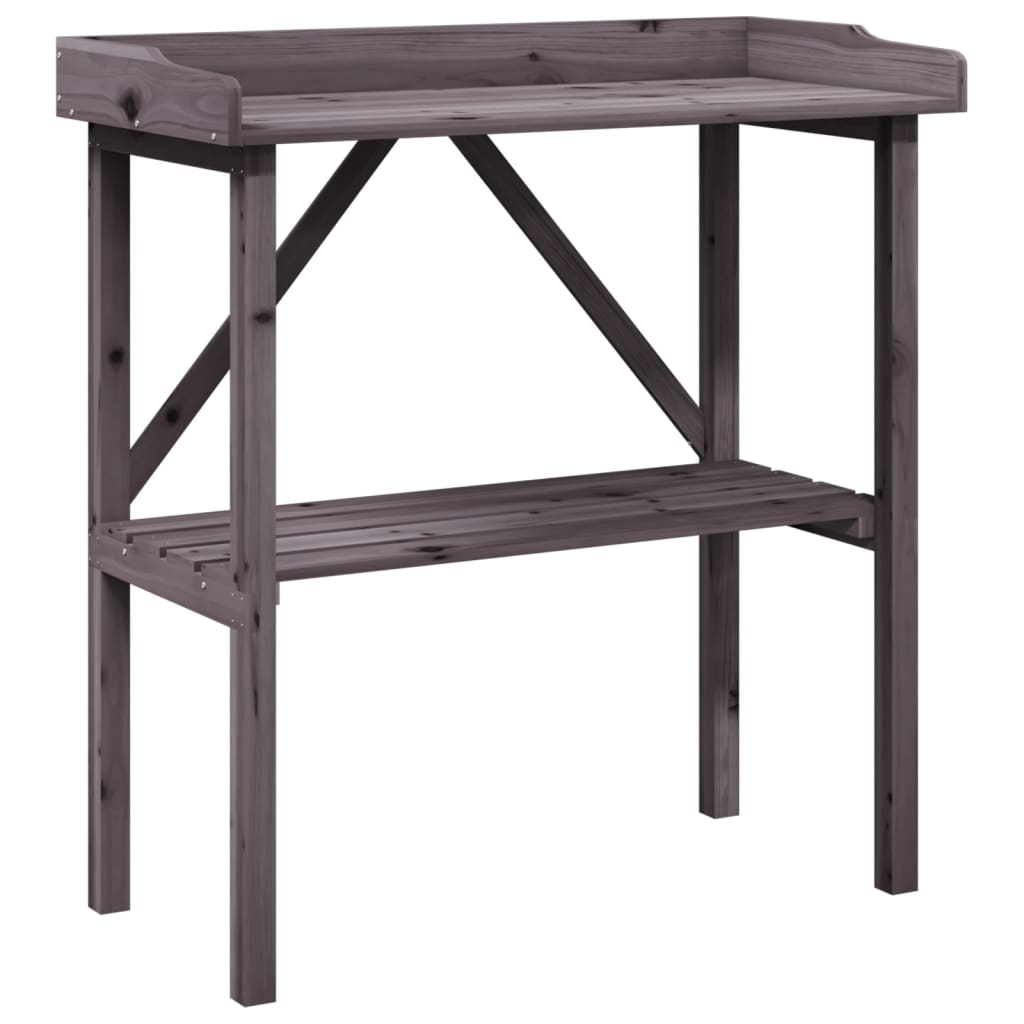 vidaXL Přesazovací stůl s policí šedý 78 x 38 x 82,5 cm masivní jedle