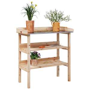 Přesazovací stůl s policemi 78x38x82,5 cm masivní jedlové dřevo - obrázek 1