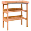vidaXL riiulitega taimelaud, pruun, 78 x 38 x 82,5 cm, nulupuit