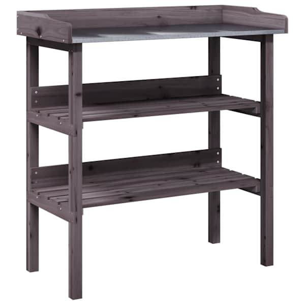 vidaXL riiulitega taimelaud, hall, 78 x 38 x 82,5 cm, nulupuit