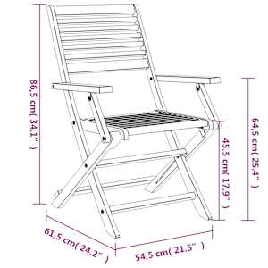 Skládací zahradní židle 6 ks 54,5x61,5x86,5 cm masivní akácie - obrázek 7