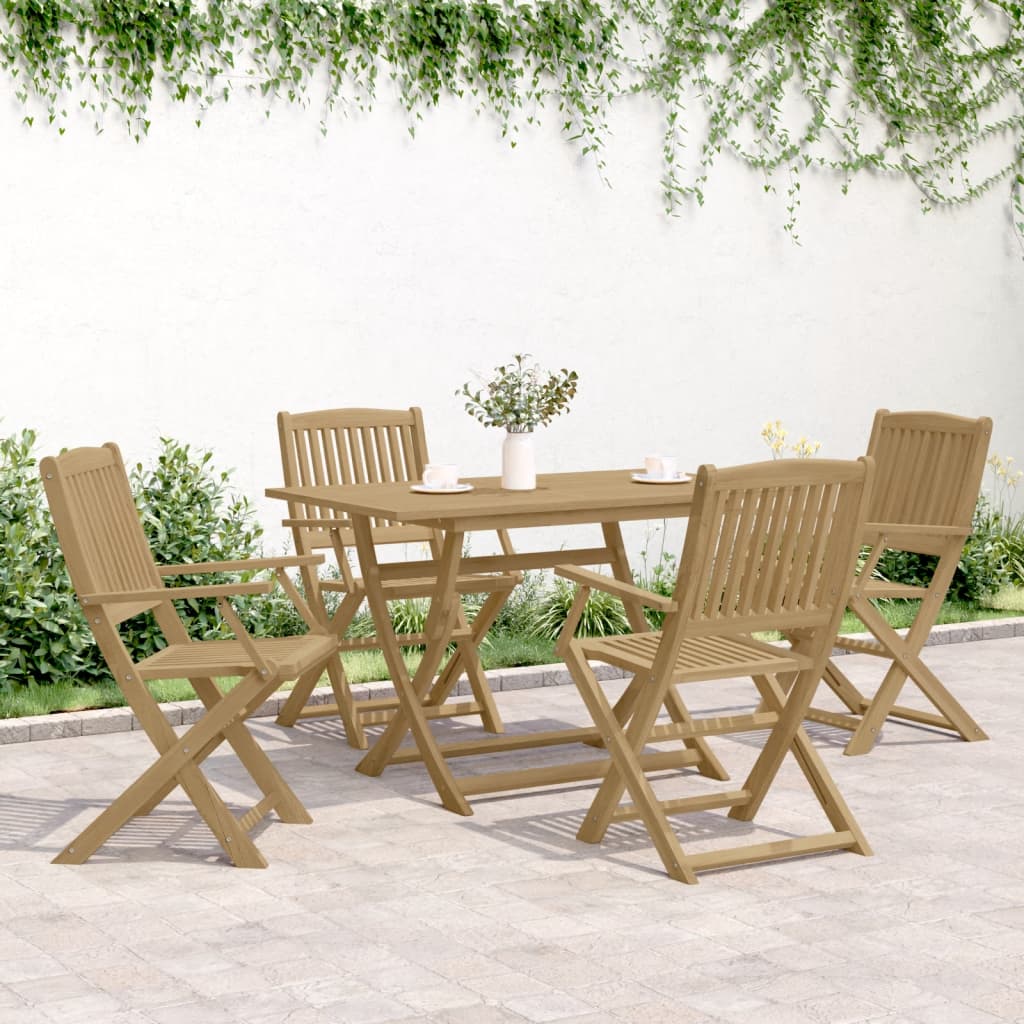 imagem de vidaXL Conjunto de jantar p/ jardim 5 pcs madeira de acácia maciça4