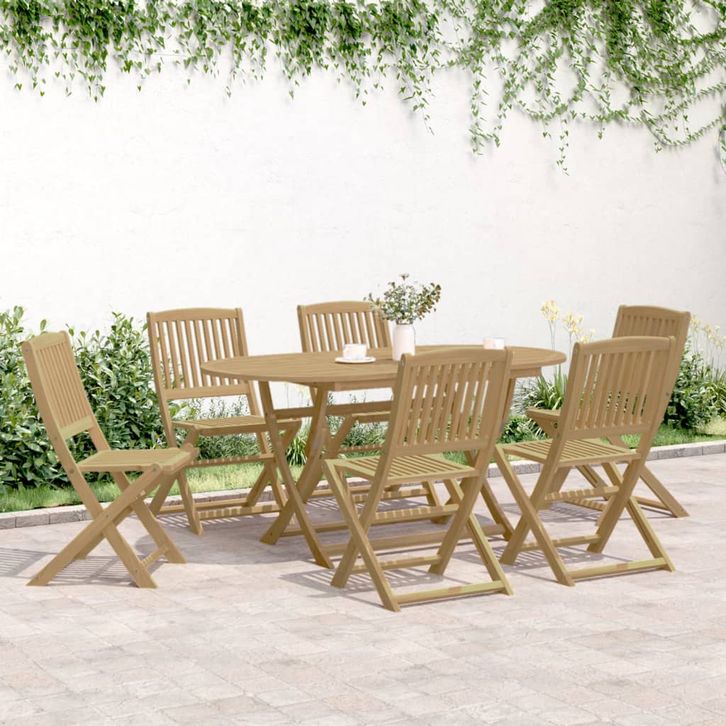 imagem de vidaXL 7 pcs conjunto de jantar para jardim madeira de acácia maciça4