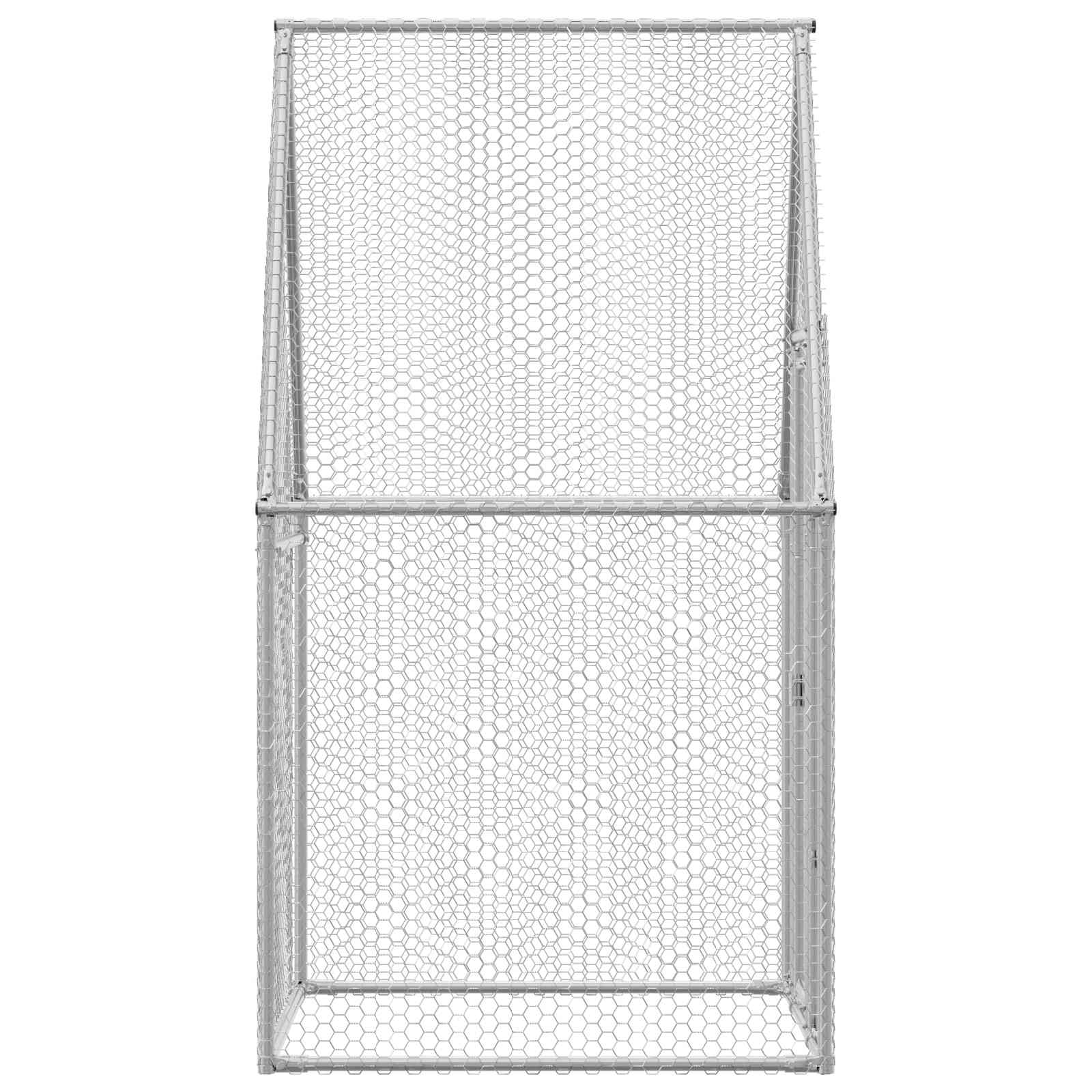 vidaXL Kokošnjak srebrn 100x100x190 cm pocinkano jeklo - Image 10