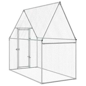 Klec pro kuřata stříbrná 200 x 100 x 190 cm pozinkovaná ocel - obrázek 7