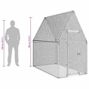 Klec pro kuřata stříbrná 200 x 100 x 190 cm pozinkovaná ocel - obrázek 11