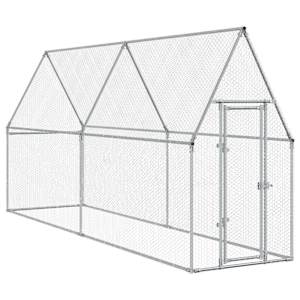 Klec pro kuřata stříbrná 400 x 100 x 190 cm pozinkovaná ocel - obrázek 2