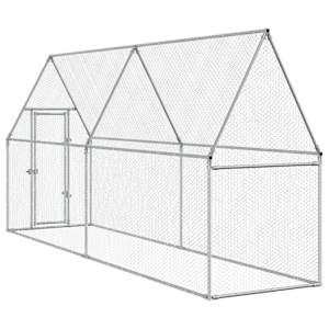 Klec pro kuřata stříbrná 400 x 100 x 190 cm pozinkovaná ocel - obrázek 7