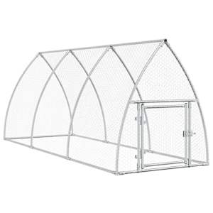 Klec pro kuřata stříbrná 300 x 105 x 120 cm pozinkovaná ocel - obrázek 2