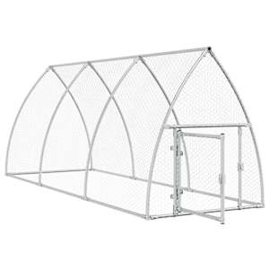 Klec pro kuřata stříbrná 300 x 105 x 120 cm pozinkovaná ocel - obrázek 4