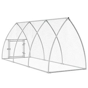 Klec pro kuřata stříbrná 300 x 105 x 120 cm pozinkovaná ocel - obrázek 7