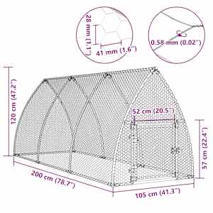 Klec pro kuřata stříbrná 300 x 105 x 120 cm pozinkovaná ocel - obrázek 11