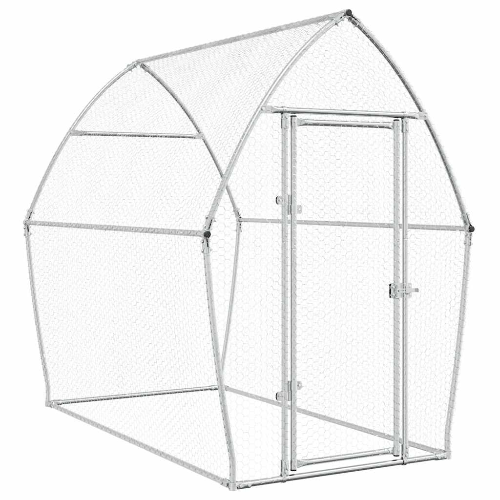 vidaXL Klec pro kuřata stříbrná 200 x 105 x 182 cm pozinkovaná ocel